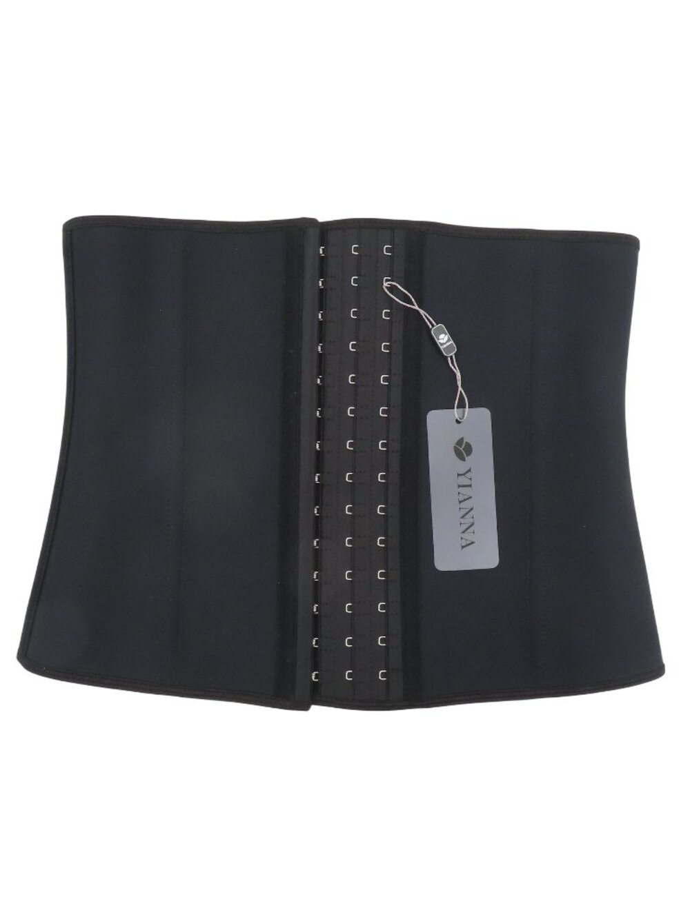 Yianna Women Medium Waist Trainer Cincher Underbust Hook Eye Closure Black NEW